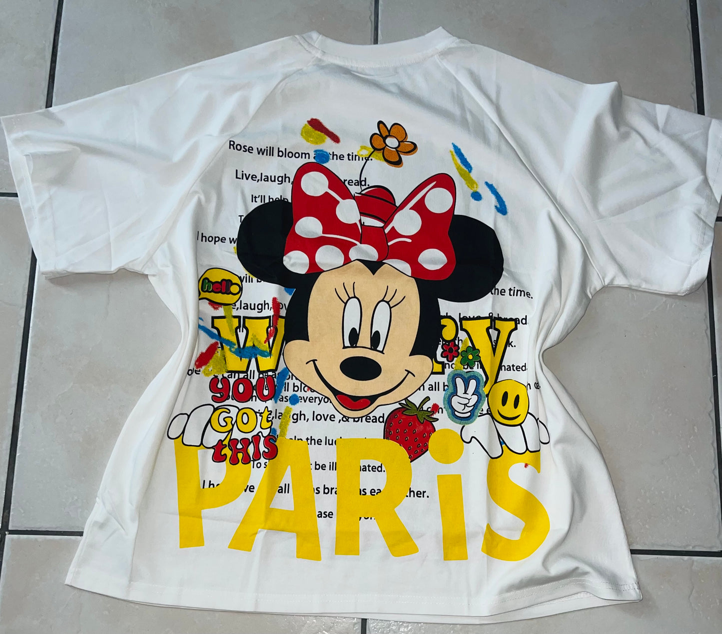 T0096-Beautiful oversized T-shirt with rhinestones