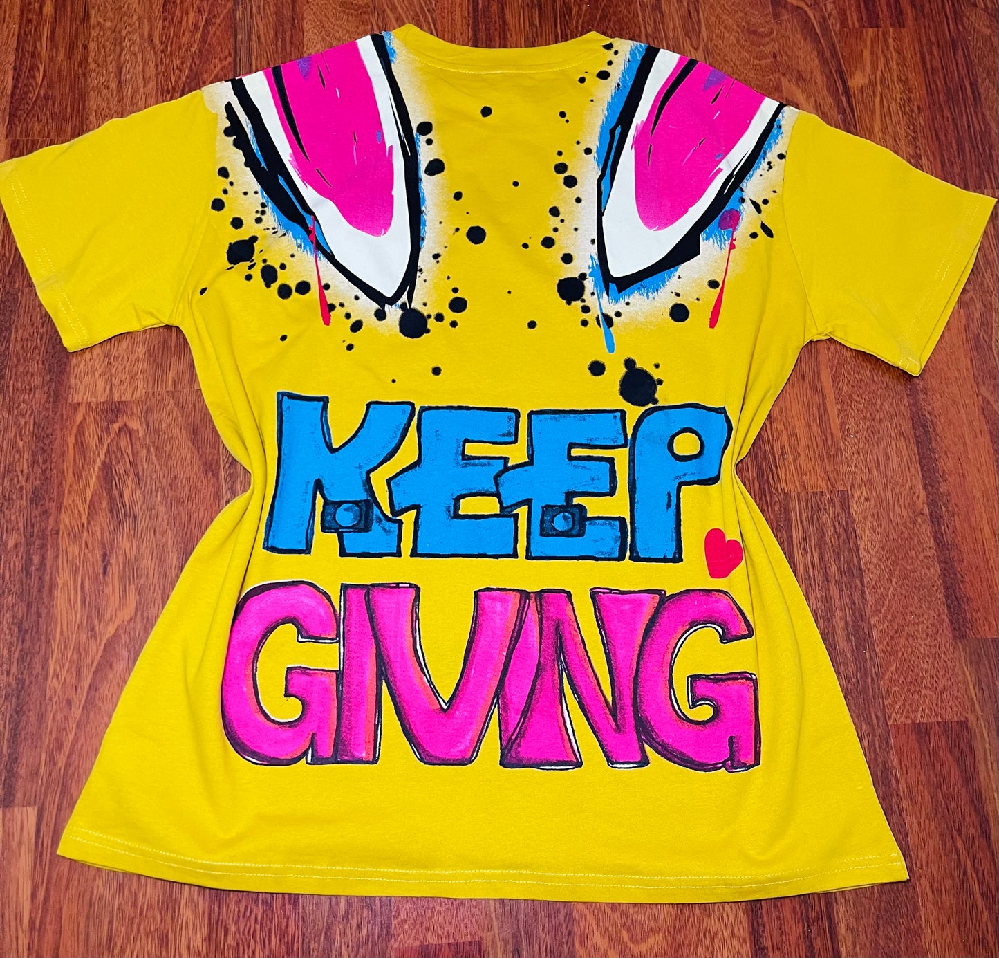 T0057-oversized t-shirt with rhinestone print on the back