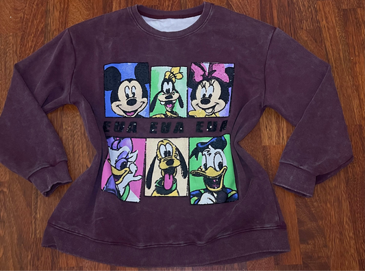 T0098-Beautiful Sweatshirt with Print and Sequins (OVERSIZE)