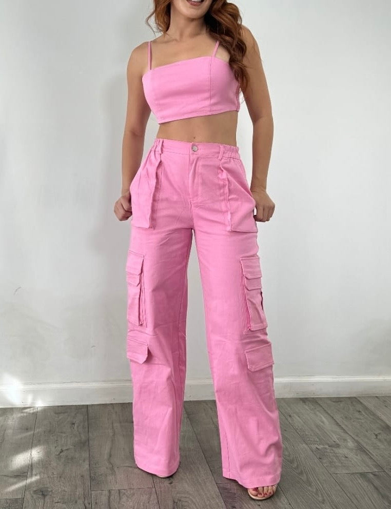 Set Pink Pants and Crop