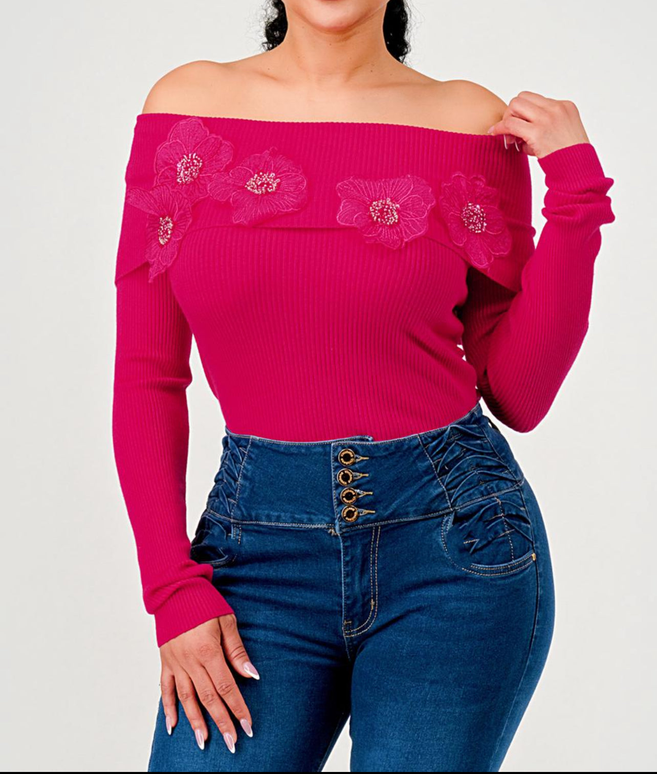 OFF THE SHOULDER SWEATER TOP