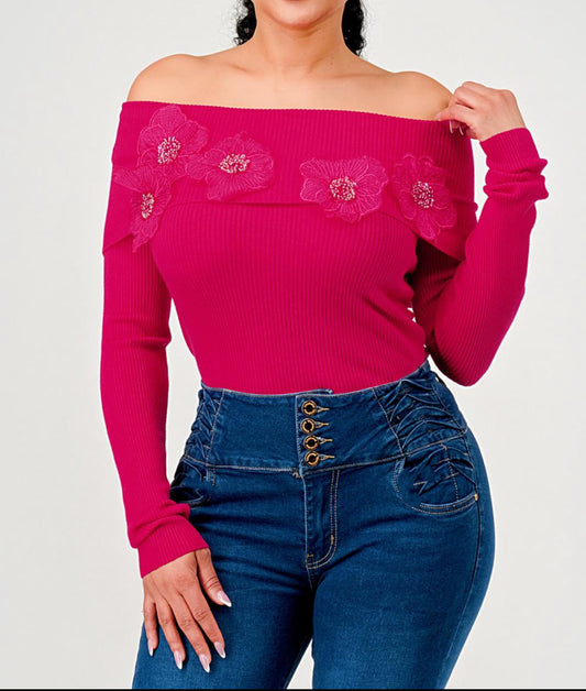 OFF THE SHOULDER SWEATER TOP
