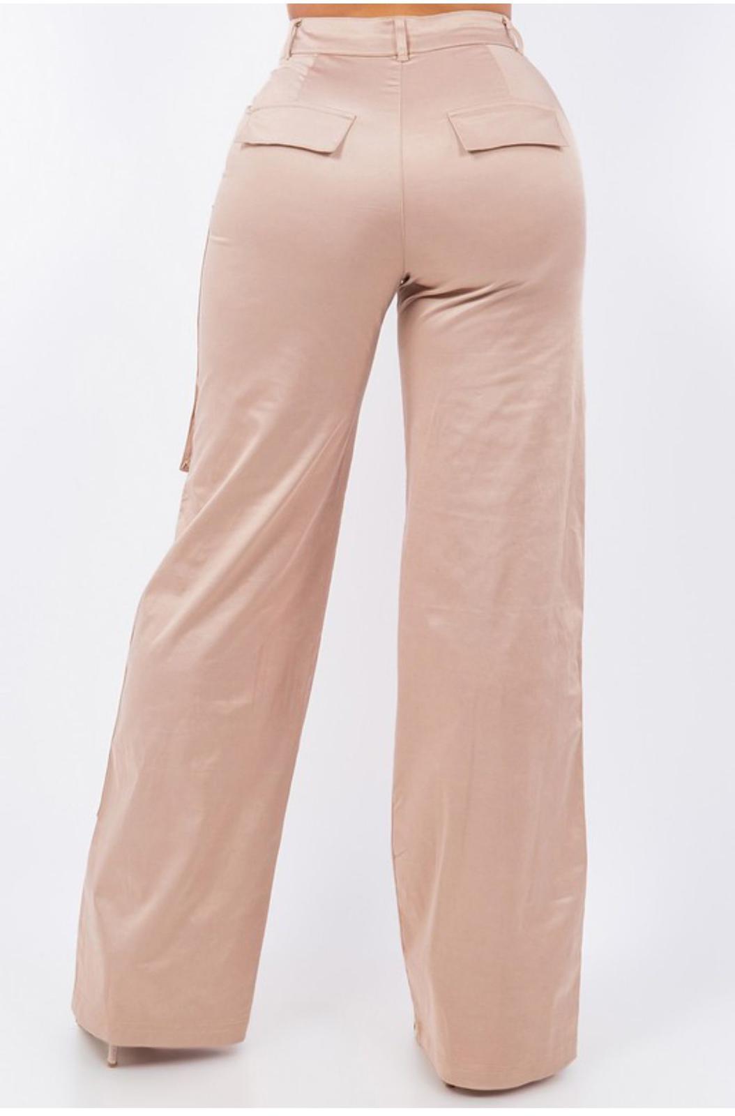 5003-CARGO PANTS SATIN