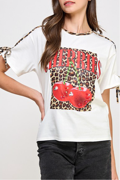 🍒5501-CHERRY SHIRT ANIMAL PRINT