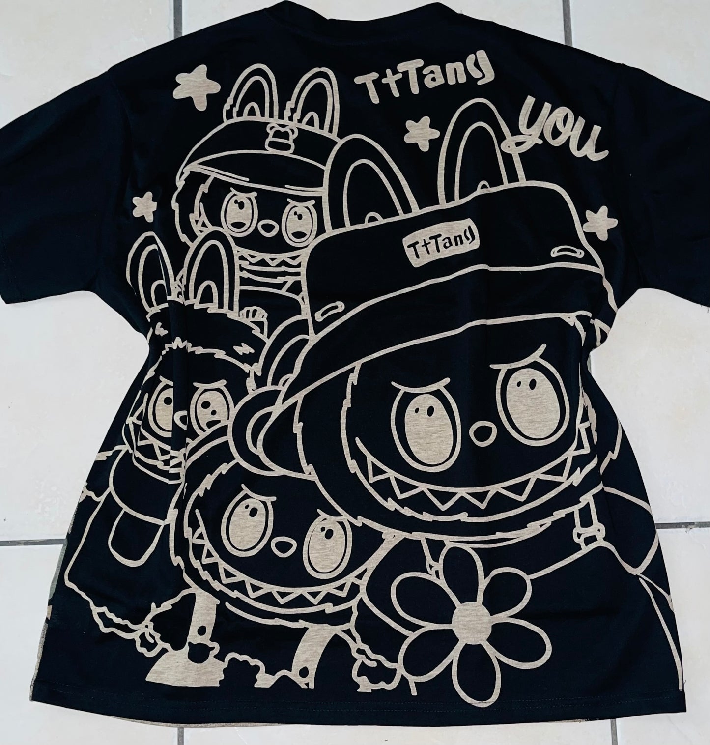 T0090-Beautiful oversized T-shirt with rhinestones