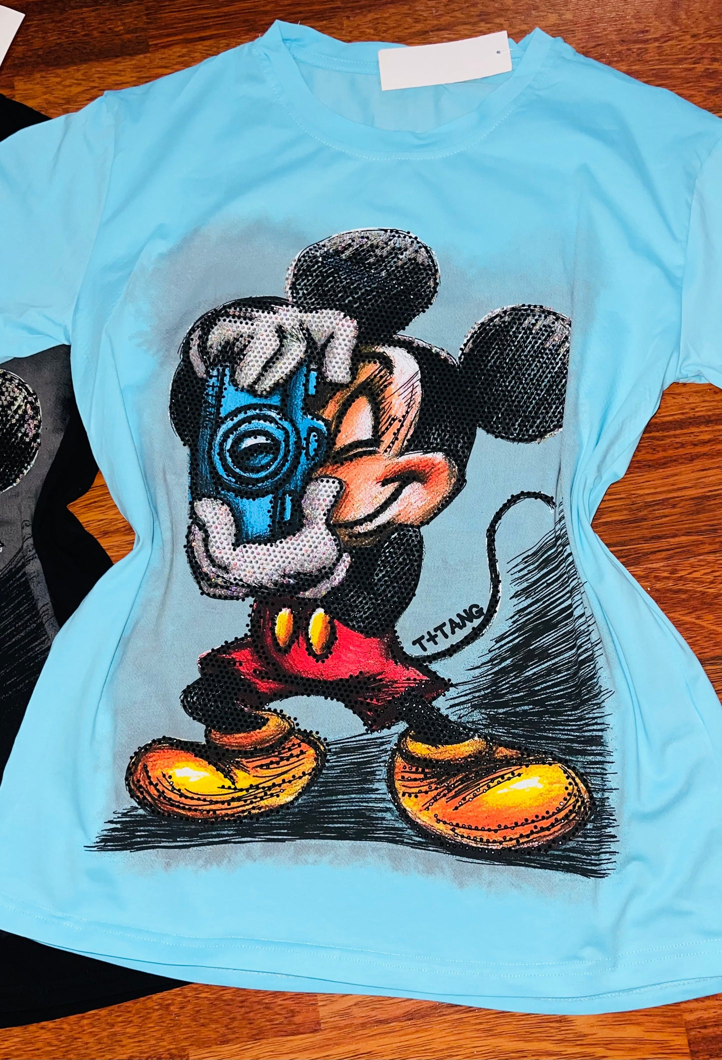 T0616-T-shirt with print and rhinestones