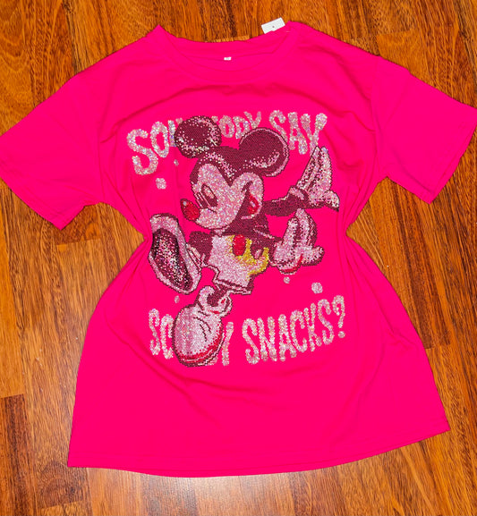 R00014- Beautiful basic T-shirt with rhinestones