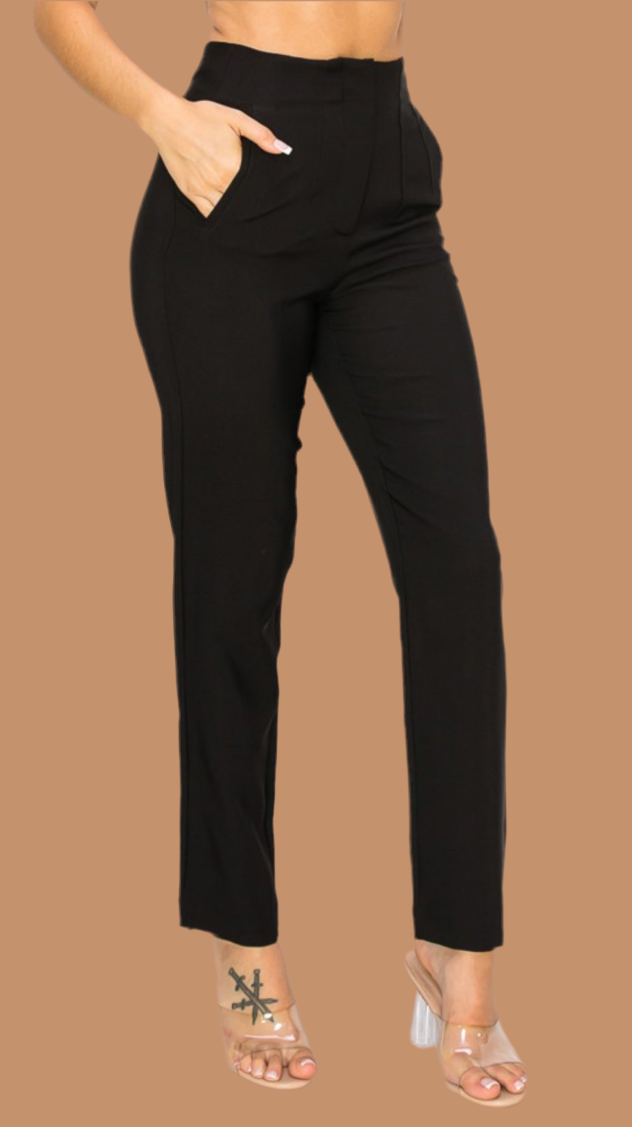Solid High Waist Dress Pants😍