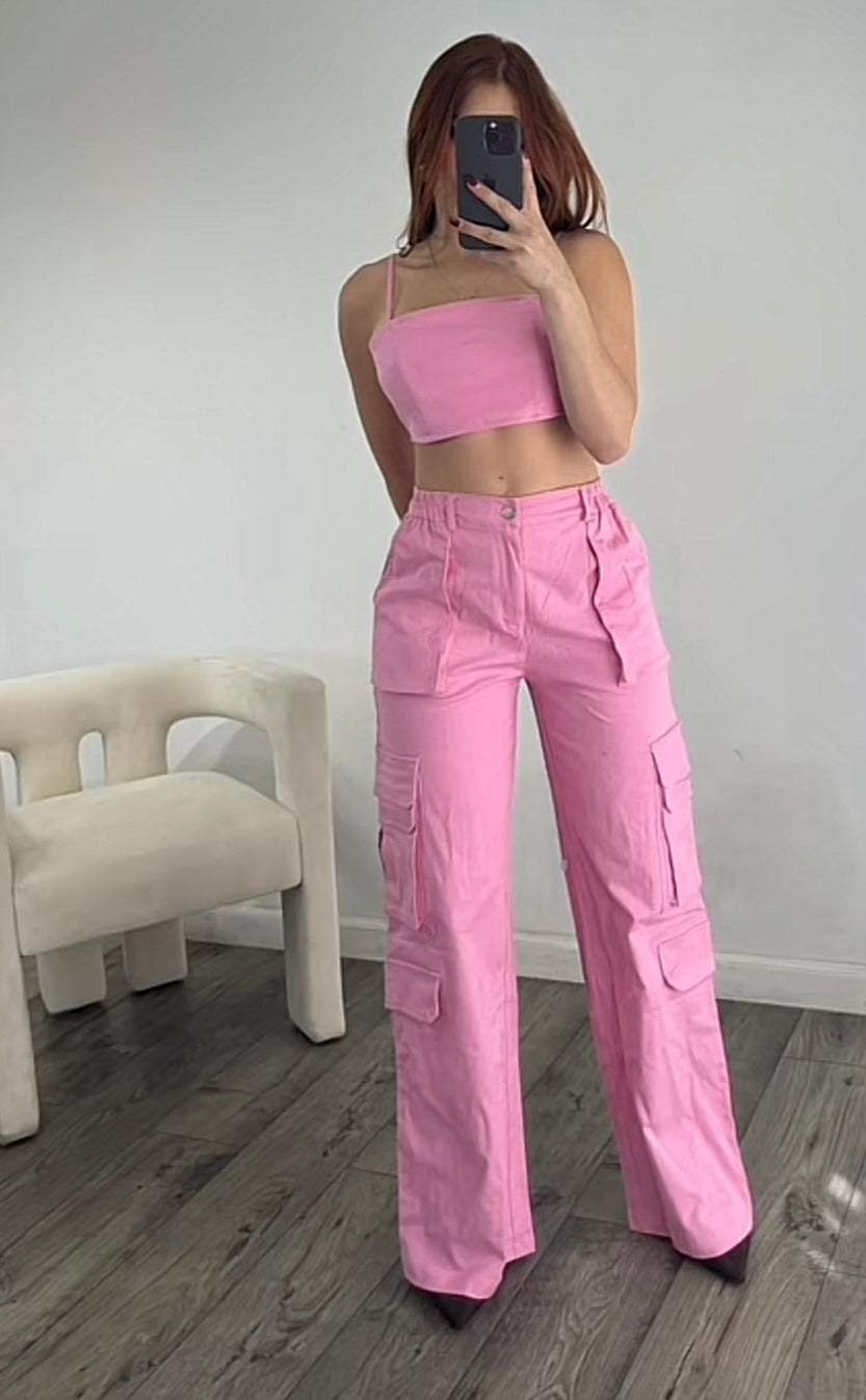 Rosy Set Cargo Pants and Top