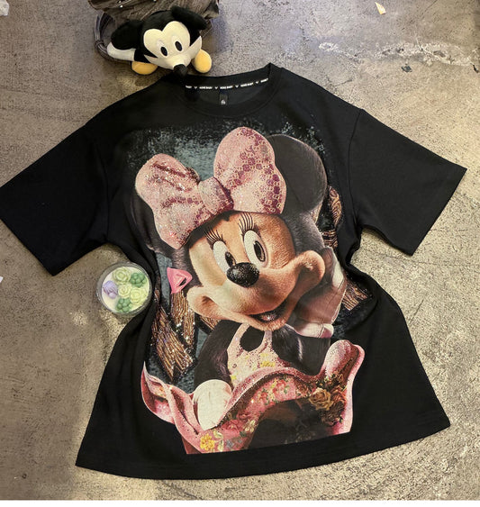 T0010-Beautiful oversized t-shirt with rhinestones