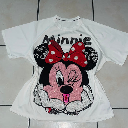 R0089-Beautiful oversized T-shirt with rhinestones
