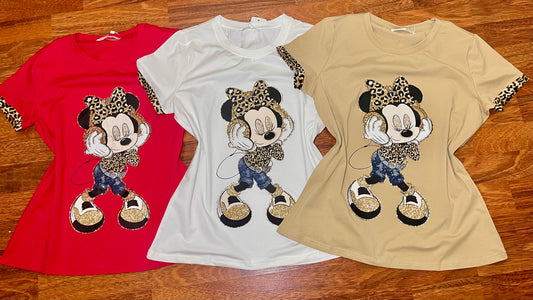 H005-Beautiful T-shirt by size with print and rhinestones