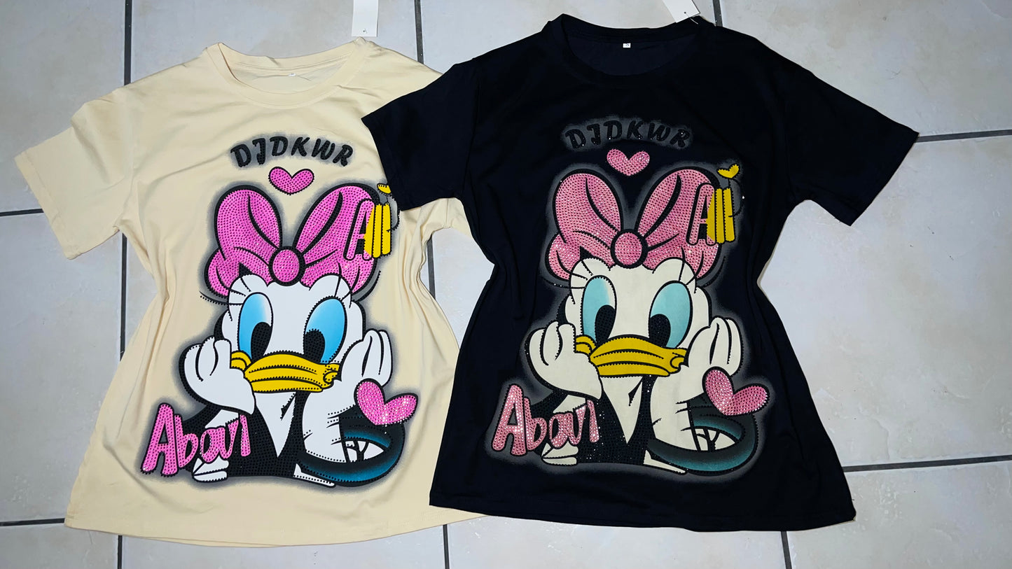 Patito46-Beautiful size t-shirt with rhinestones