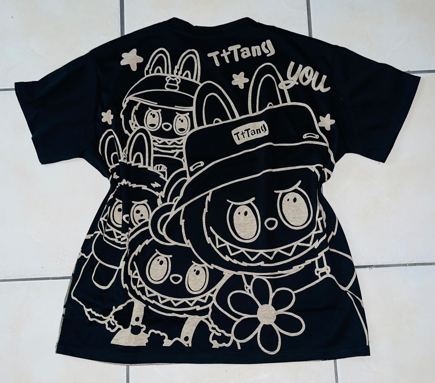 T0090-Beautiful oversized T-shirt with rhinestones