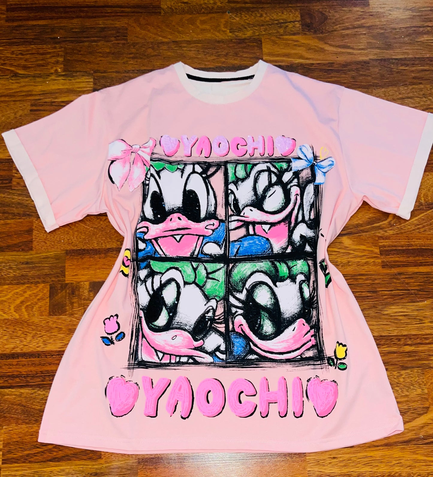 R9800-Oversized basic t-shirt with sequins