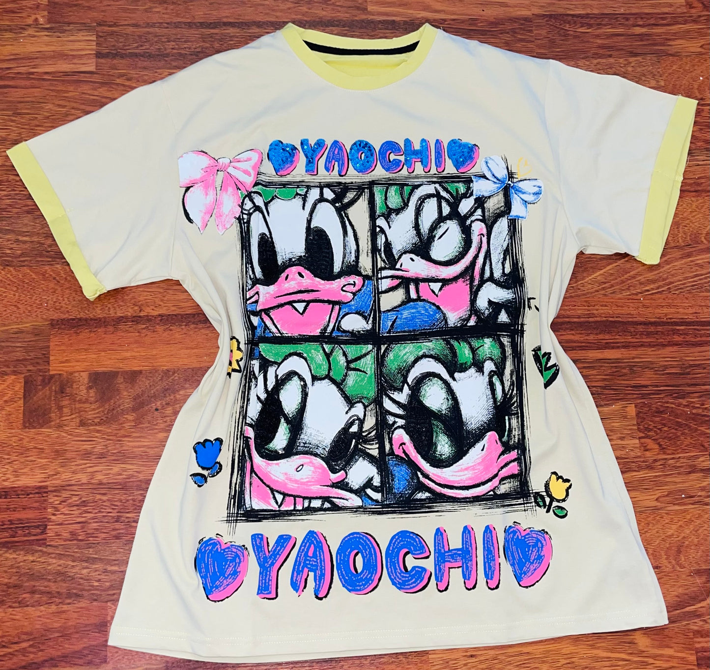 R9800-Oversized basic t-shirt with sequins