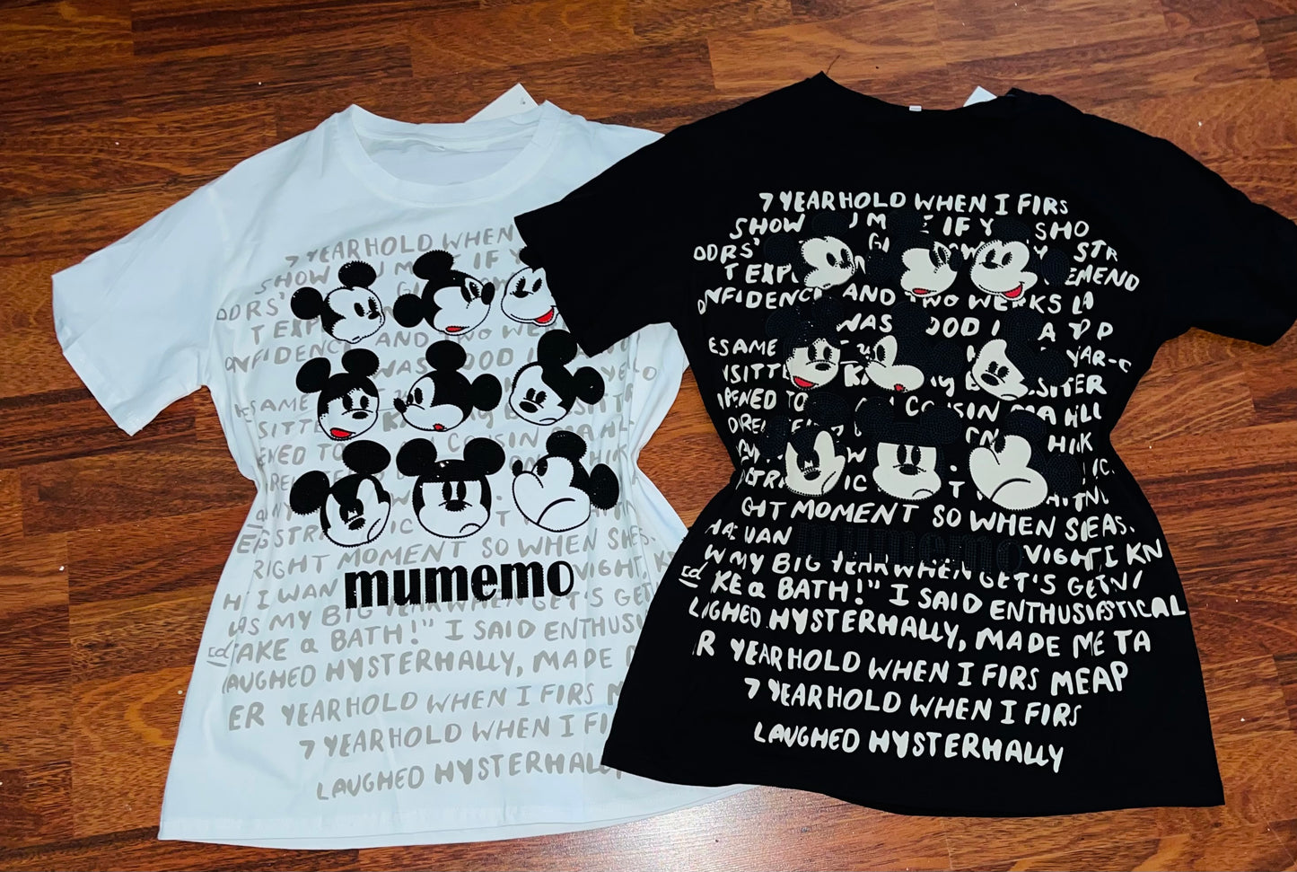T0012-T-shirt with print and rhinestones