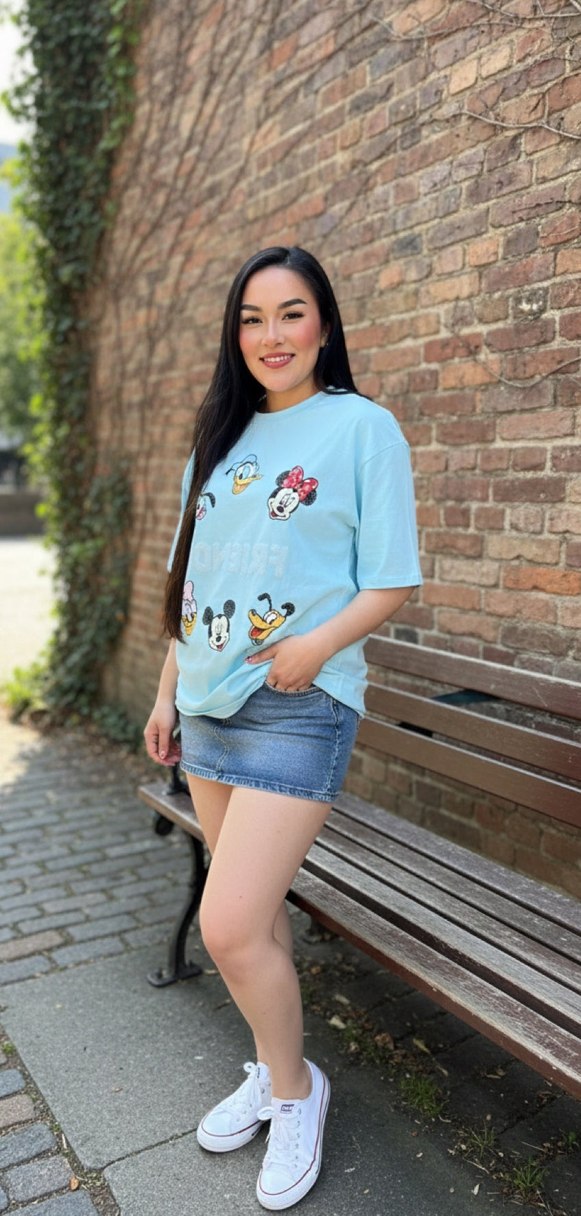 Camila003-Oversized crew neck t-shirt with print