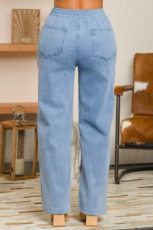 Sports pants with denim
