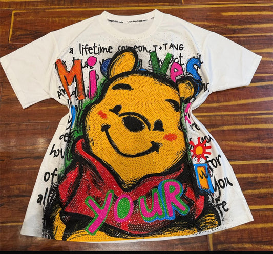 Lucero12-Oversized T-shirt with rhinestones