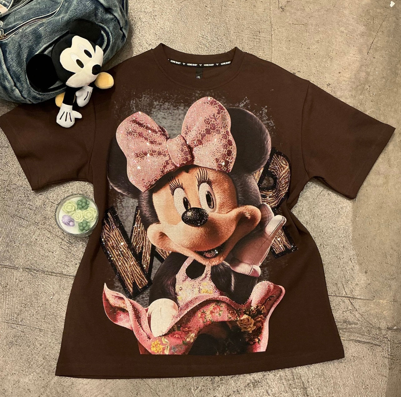 T0010-Beautiful oversized t-shirt with rhinestones