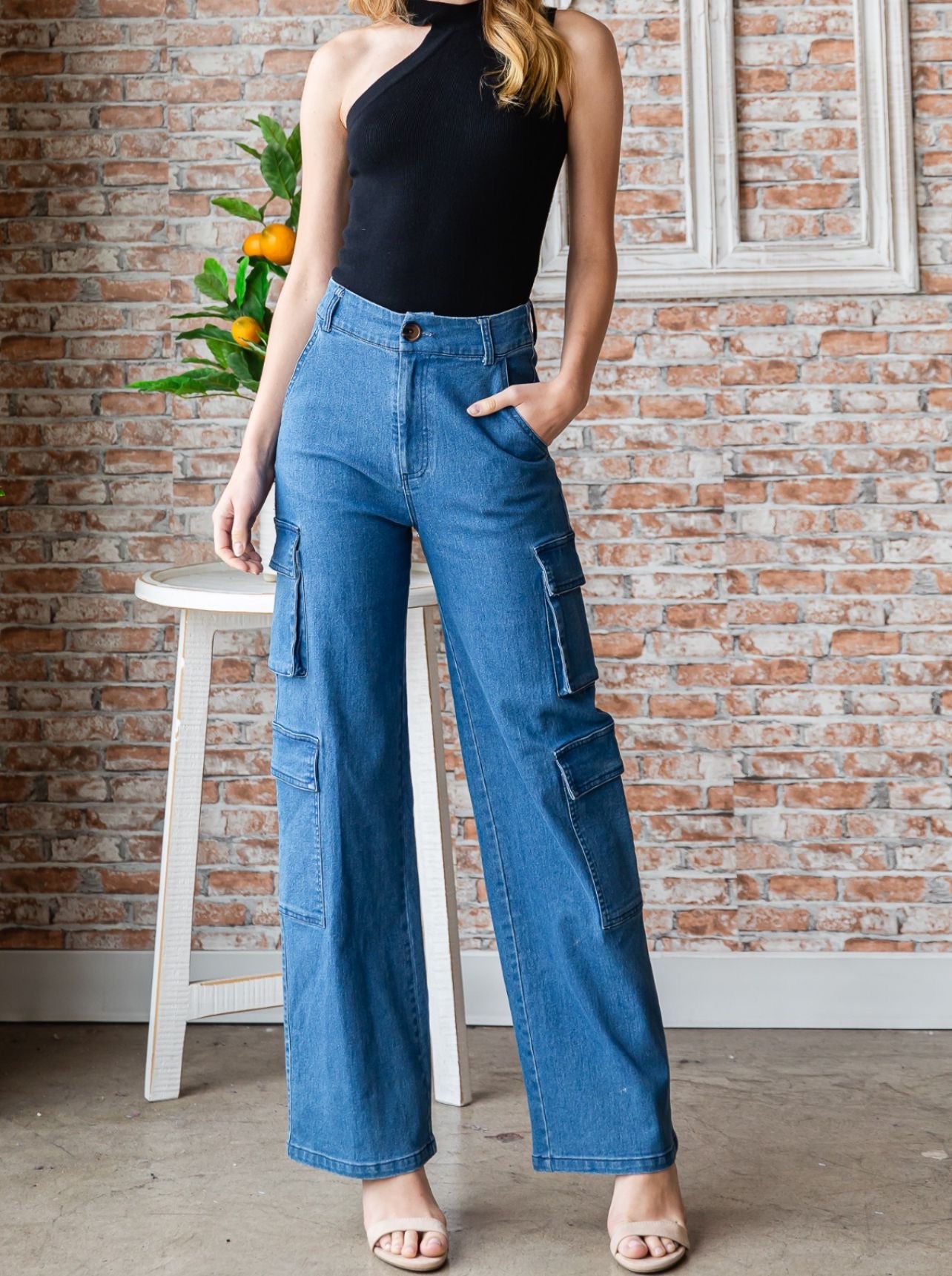 4508- CARGO PANTS BLUE
