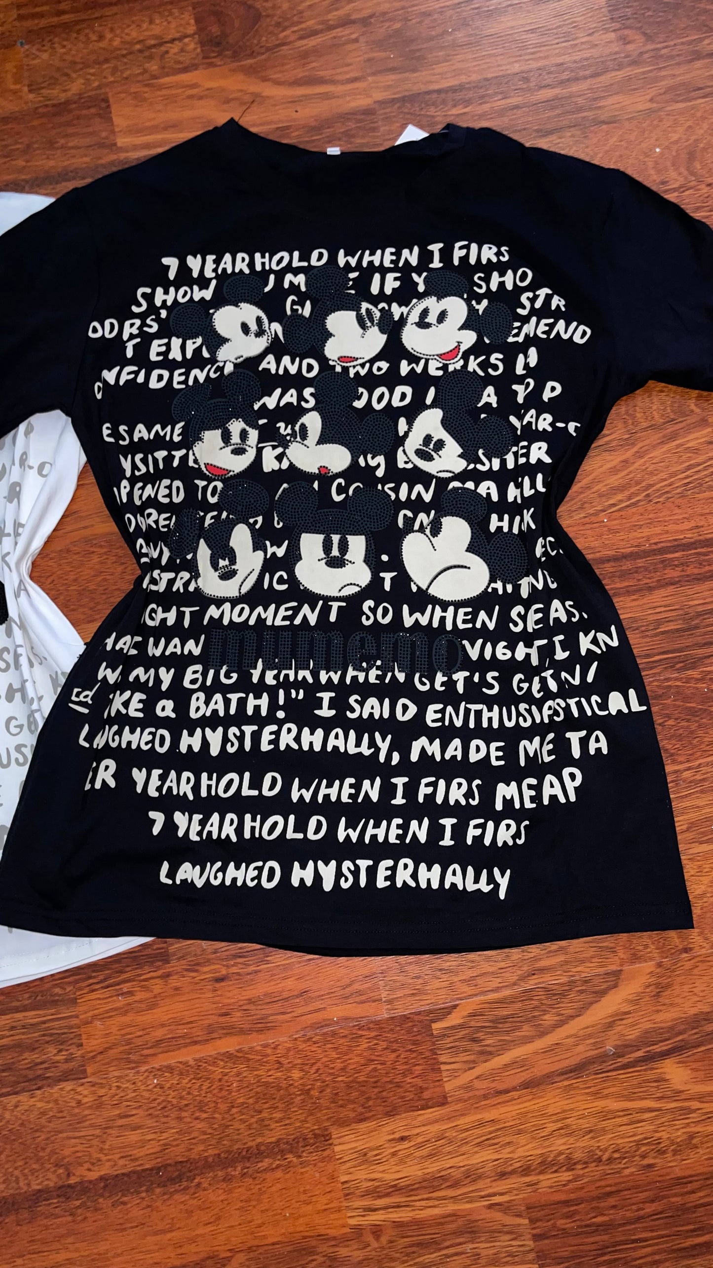T0012-T-shirt with print and rhinestones