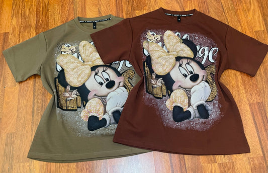 H007-OVERSIZED T-SHIRT WITH RHINESTONE AND NO PRINT ON THE BACK