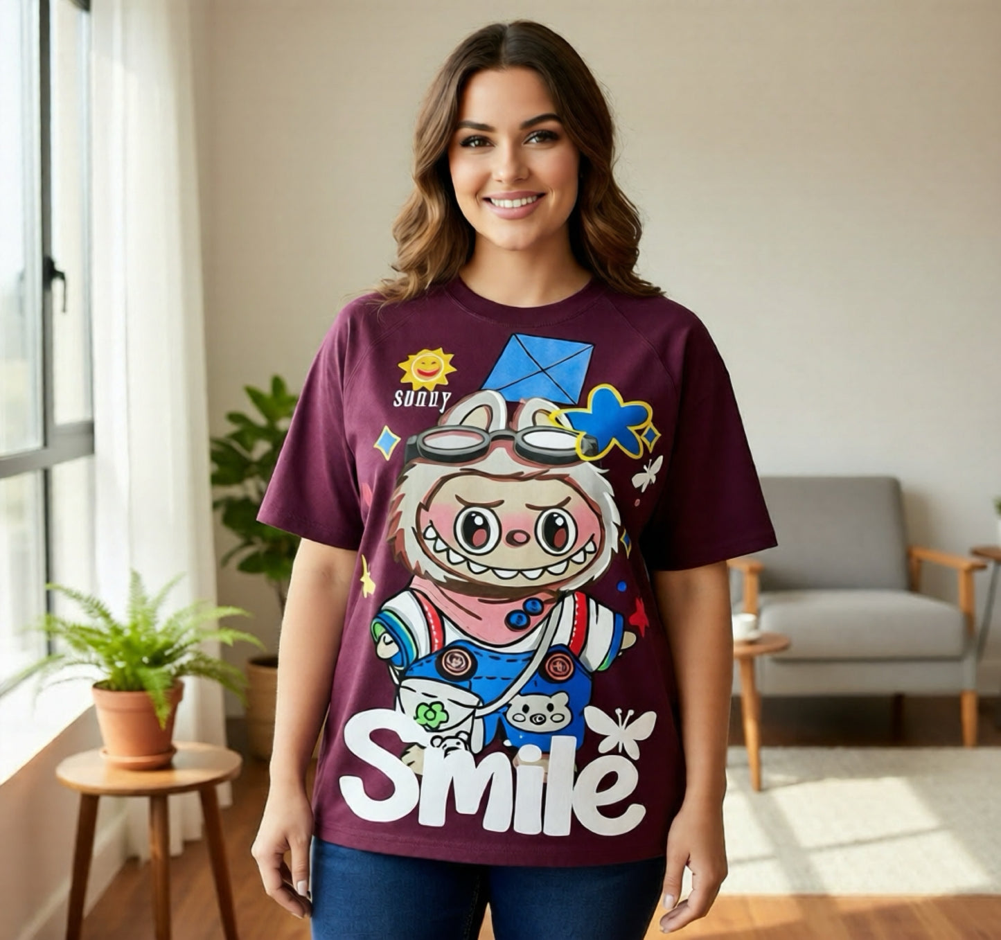 Y0098-Beautiful t-shirt with vintage print