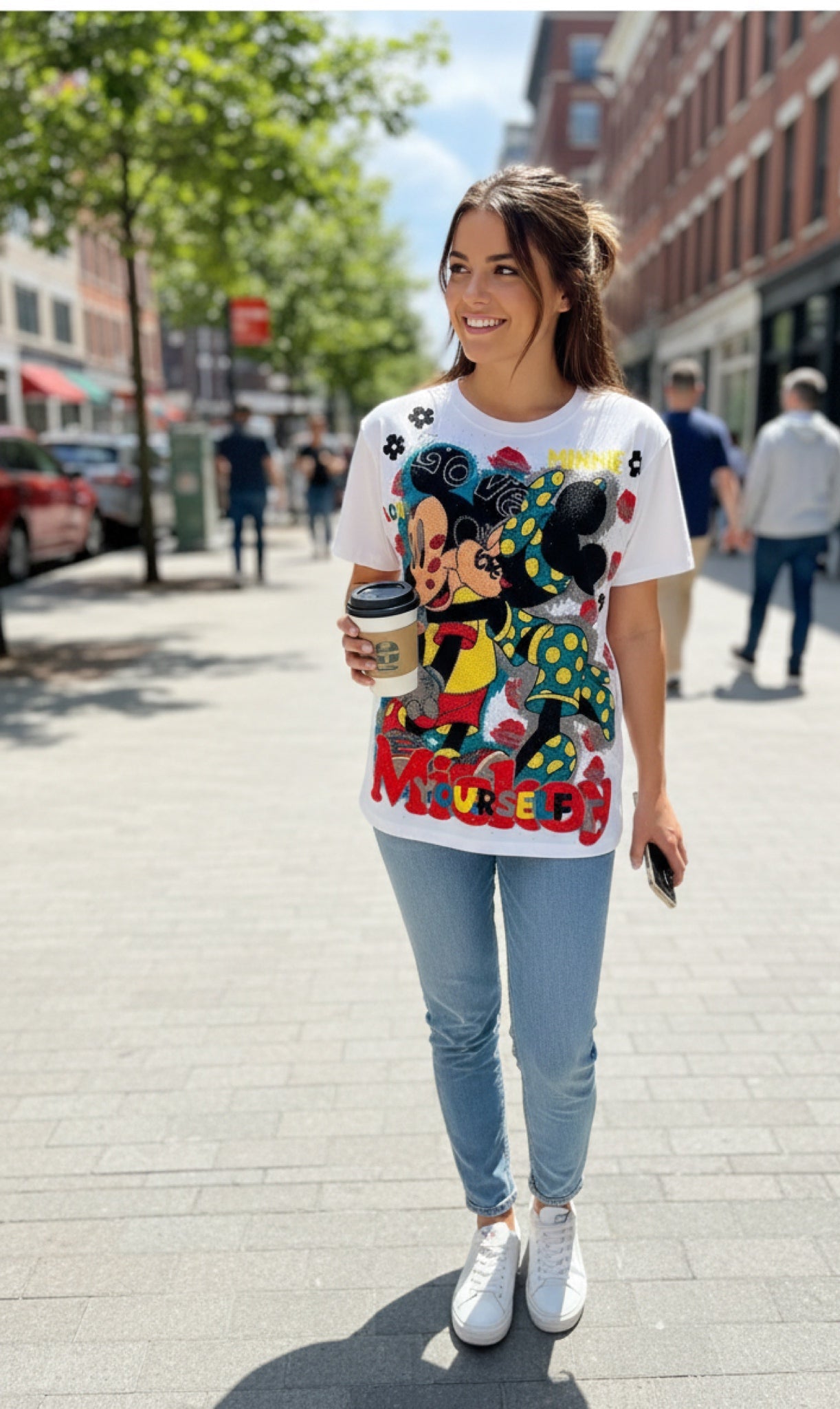 005-Oversize T-shirt with rhinestones