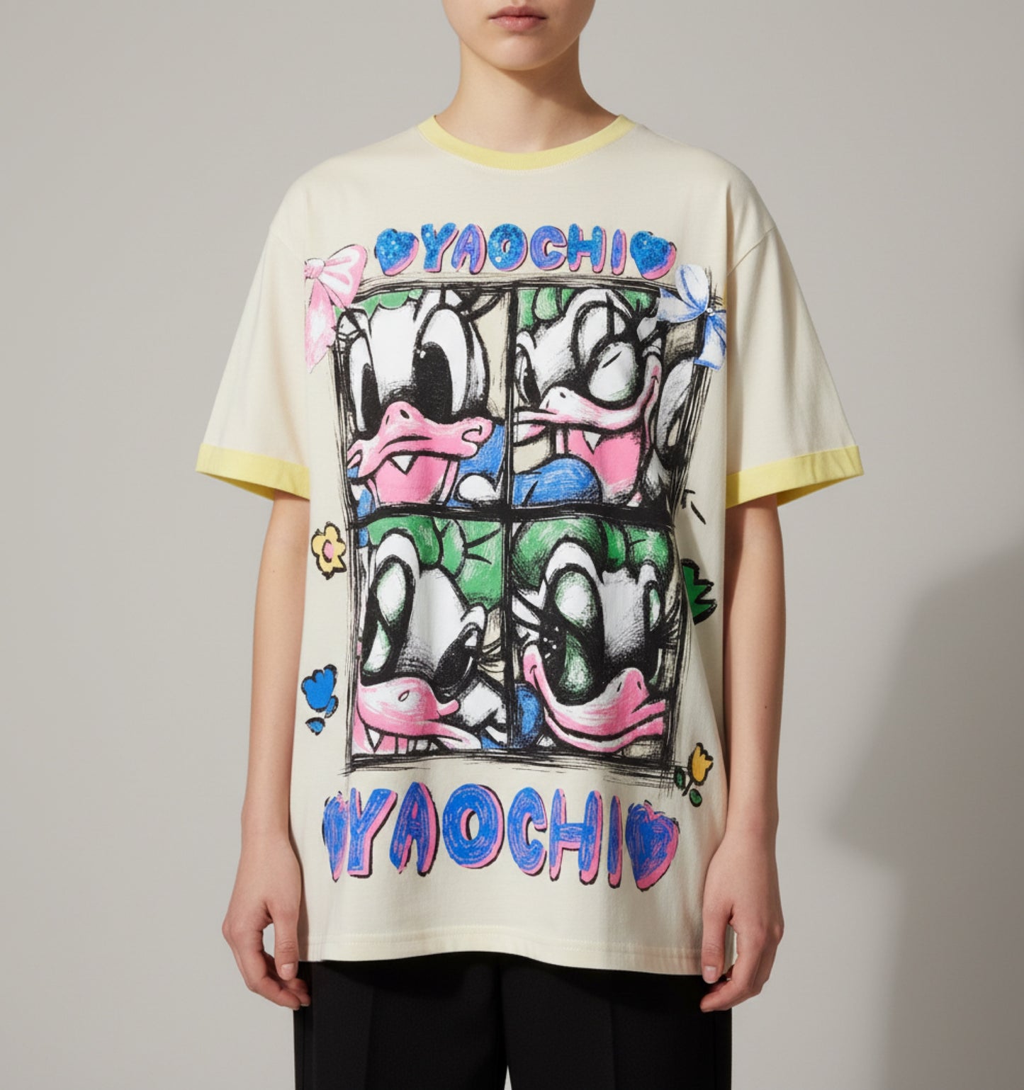 R9800-Oversized basic t-shirt with sequins