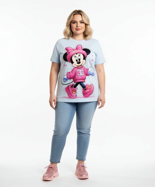 Eda005-Oversized t-shirt with rhinestones