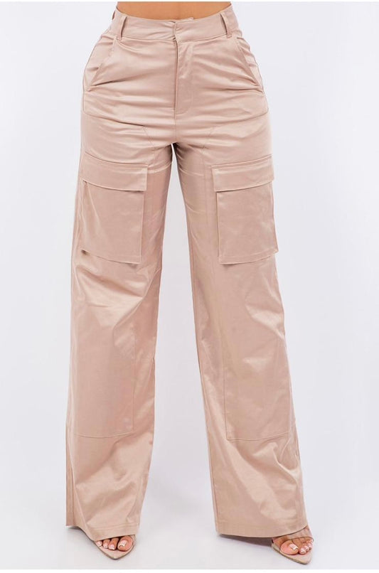 5003-CARGO PANTS SATIN