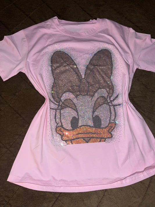 T0010-Beautiful basic T-shirt with rhinestones