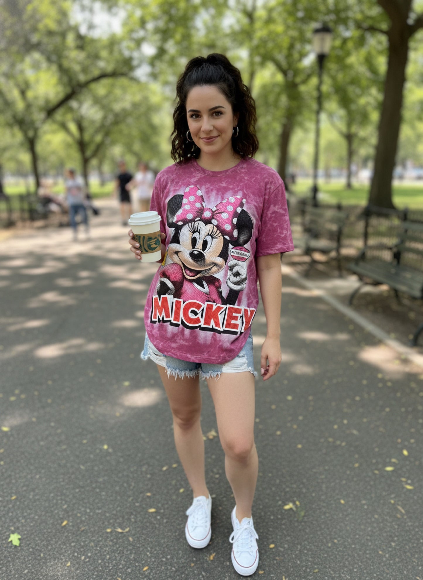 CHEILA09-Basic one-size shirt with rhinestones