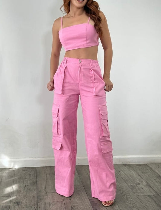Set Pink Pants and Crop