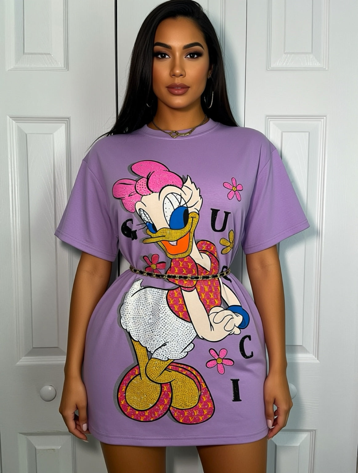 Celeste006-Oversize T-shirt with rhinestones