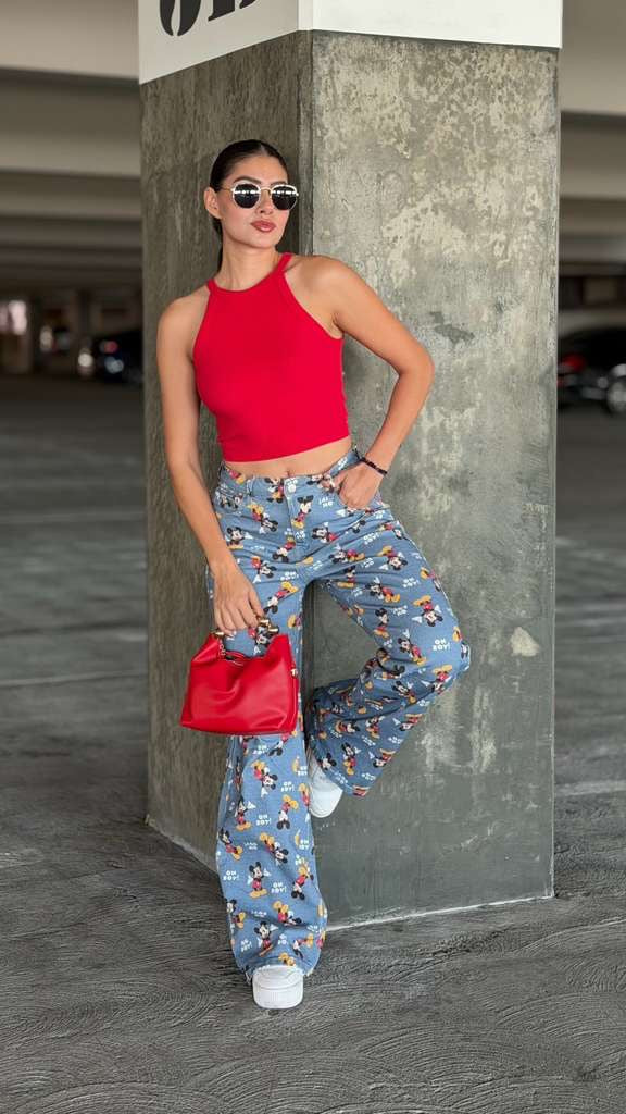 Jeans00H3-printed denim pants