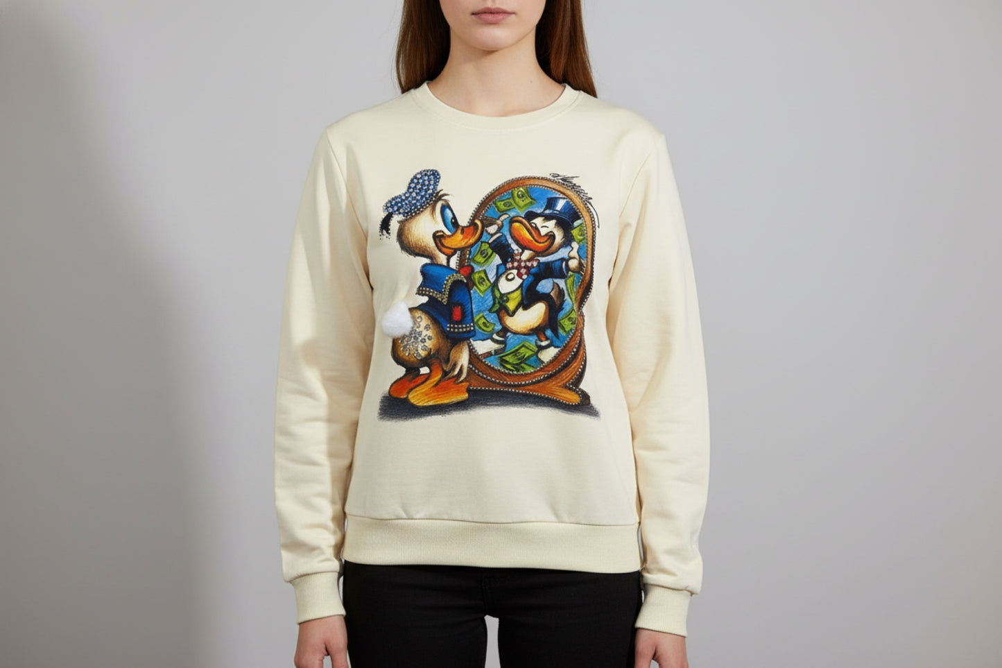 T1109-beautiful printed sweater