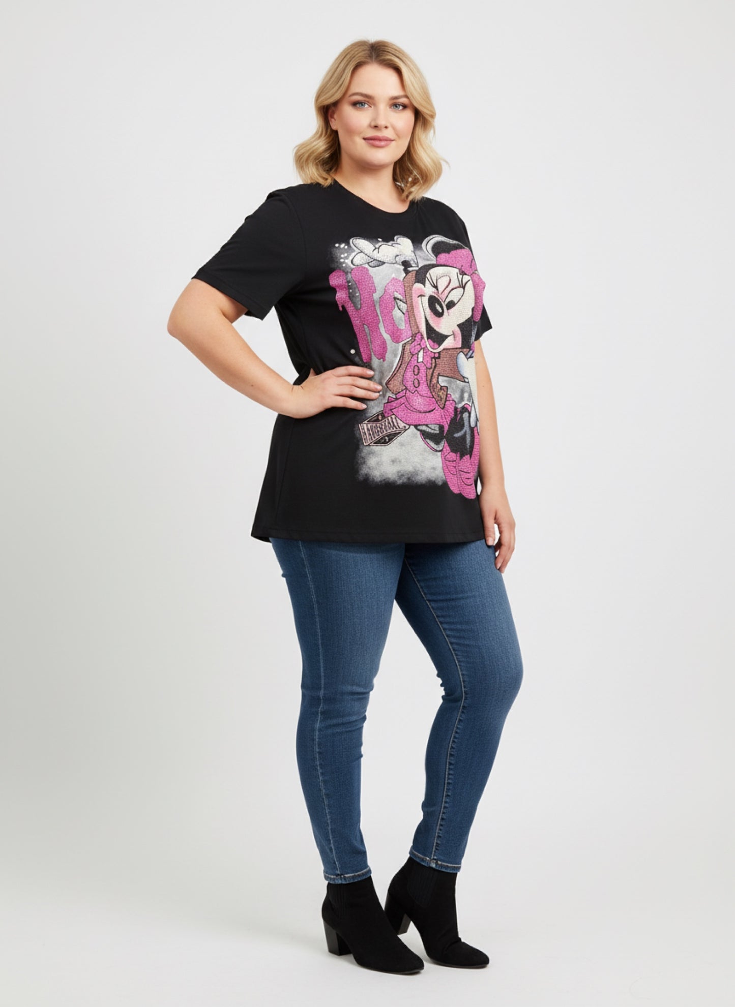 Melo083-oversized t-shirt with rhinestones