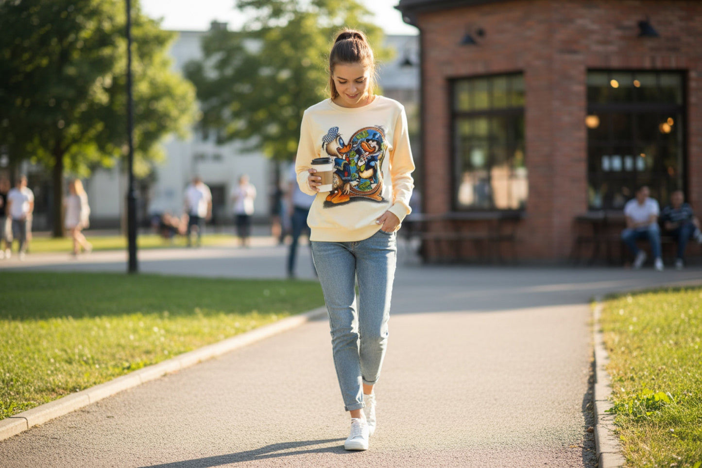 T1109-beautiful printed sweater