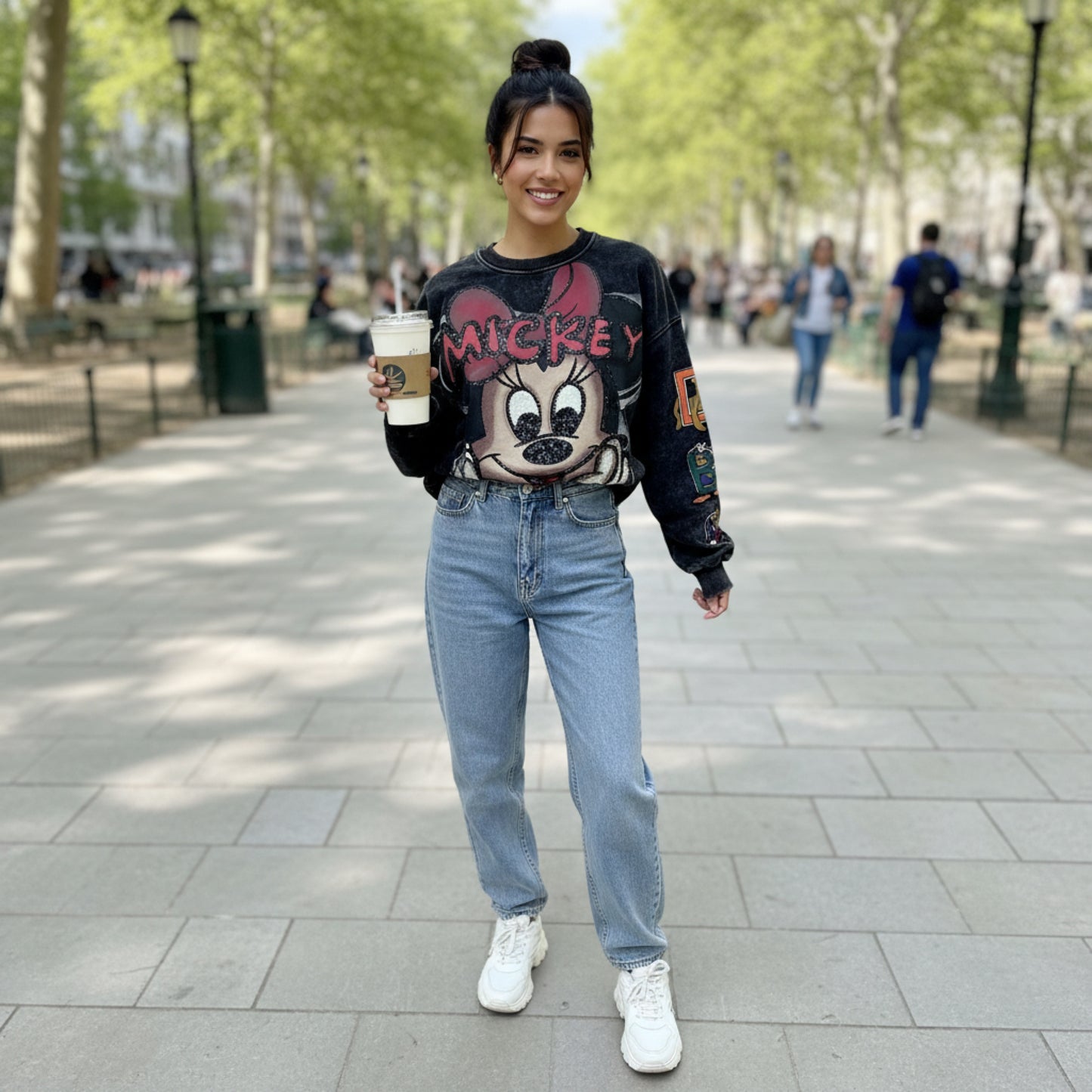 Diana56-Beautiful sequined crew neck sweatshirt Oversize