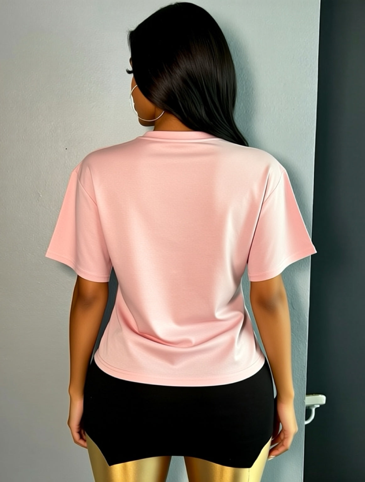 Adriana 618 – T-shirt with Print and Rhinestones