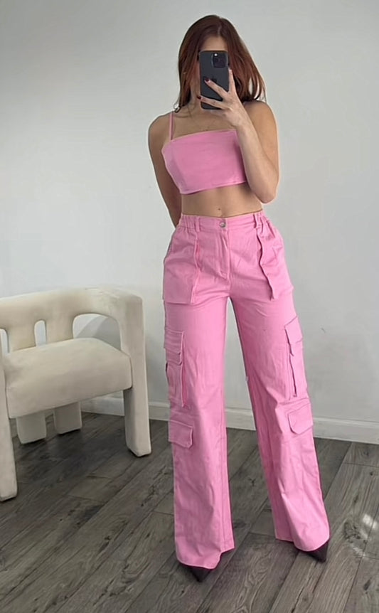 Rosy Set Cargo Pants and Top