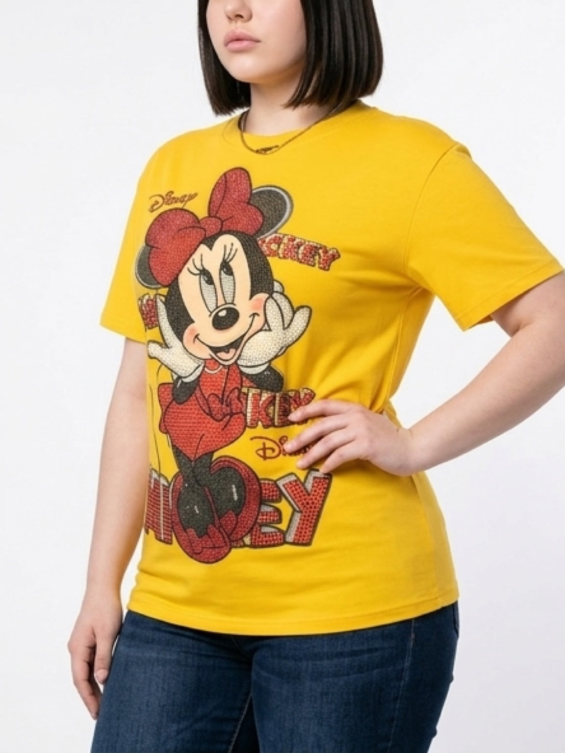 Lali008W-Beautiful T-shirt with rhinestones