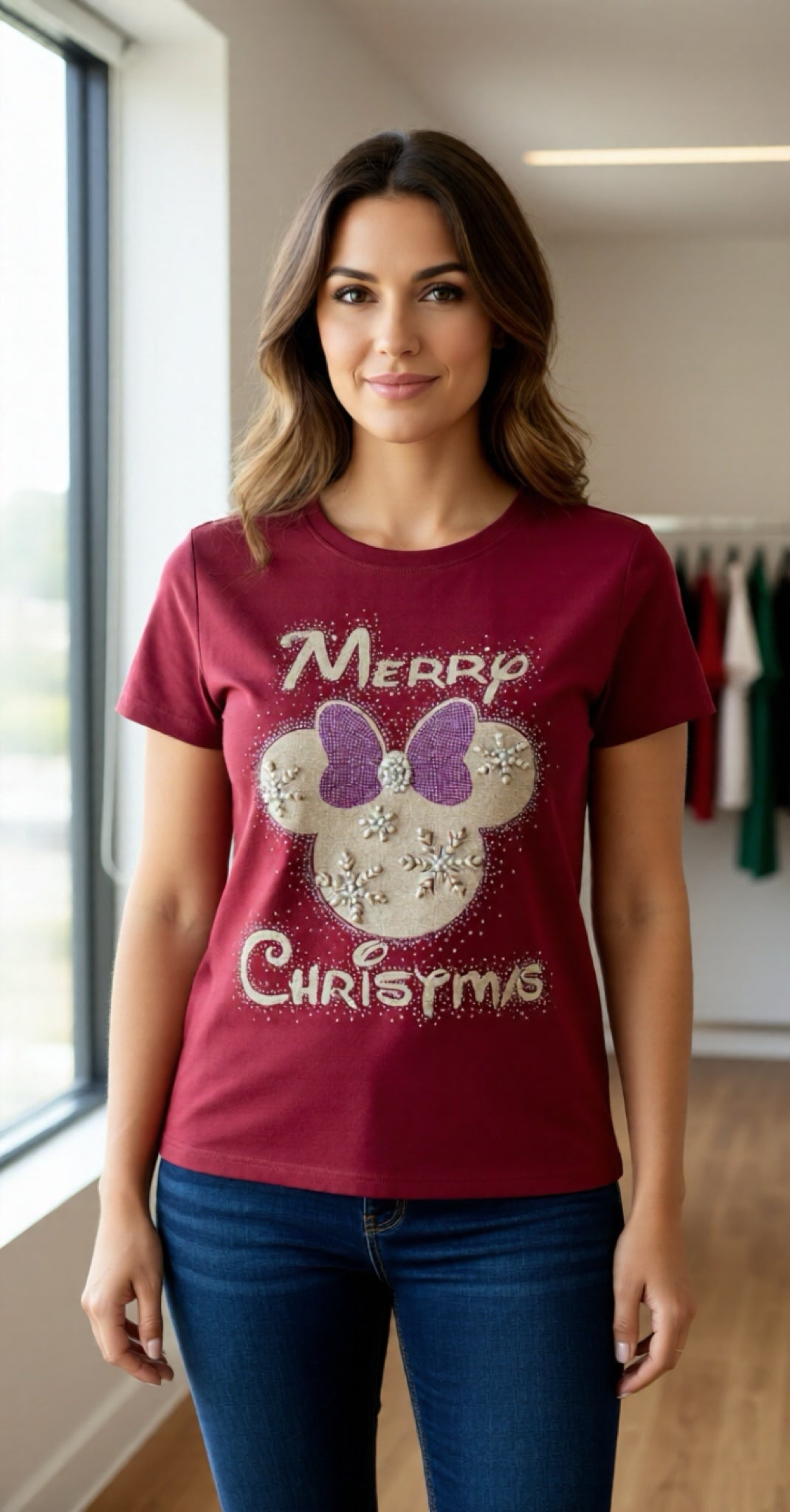 T0023-Beautiful T-shirt with rhinestones