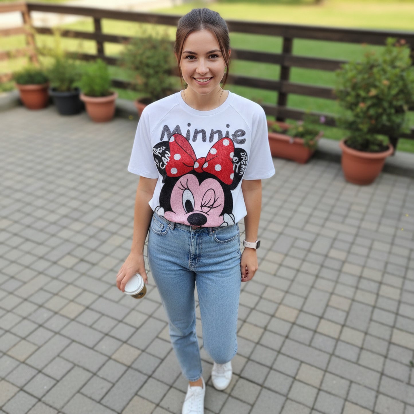 R8013-Beautiful oversized T-shirt with rhinestones