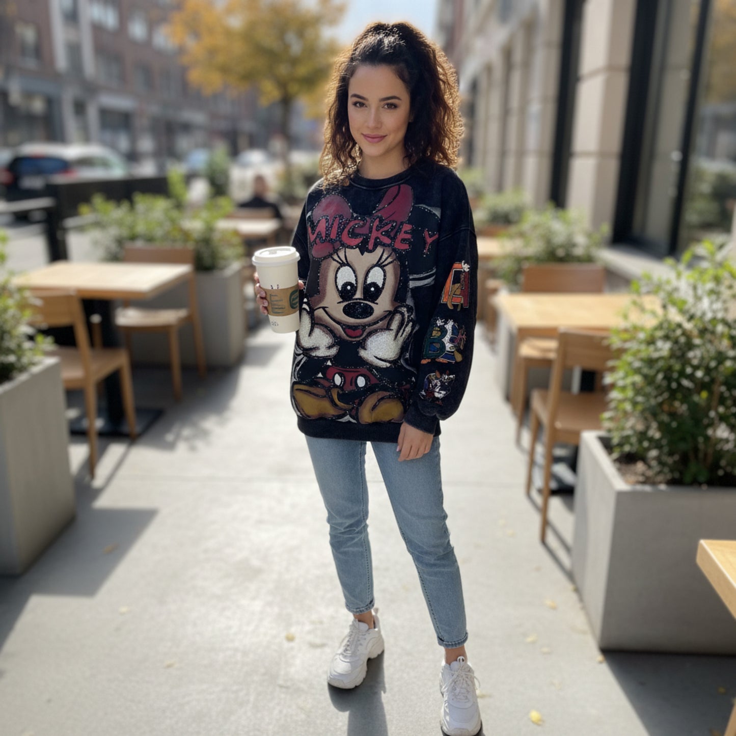 Diana56-Beautiful sequined crew neck sweatshirt Oversize