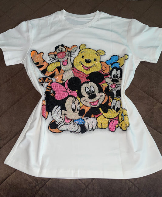 V0091-One-size t-shirt with rhinestones