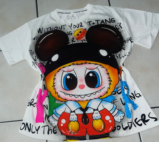 T0023-Oversize T-shirts with rhinestones